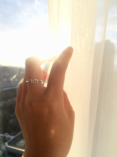 Om Ring Sterling Silver