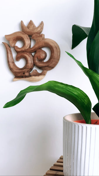 Hand Carved Wooden Om Symbol | Yoga Lover Gift
