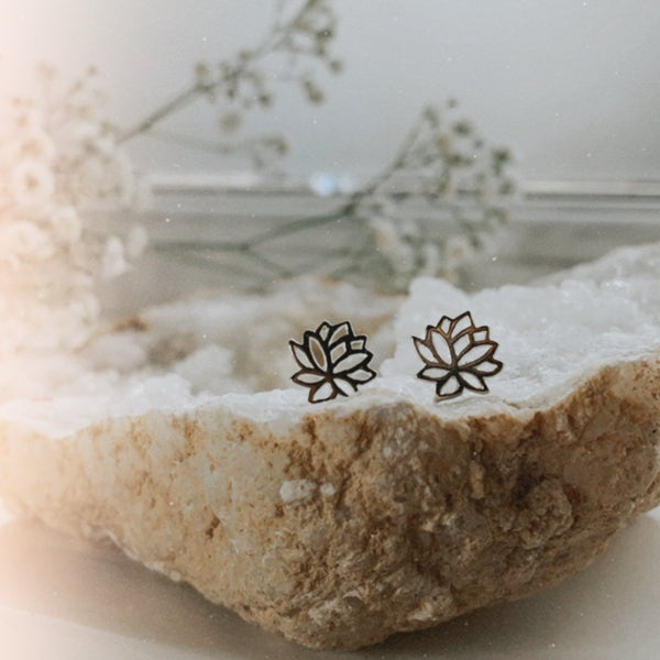 Lotus Earrings Sterling Silver