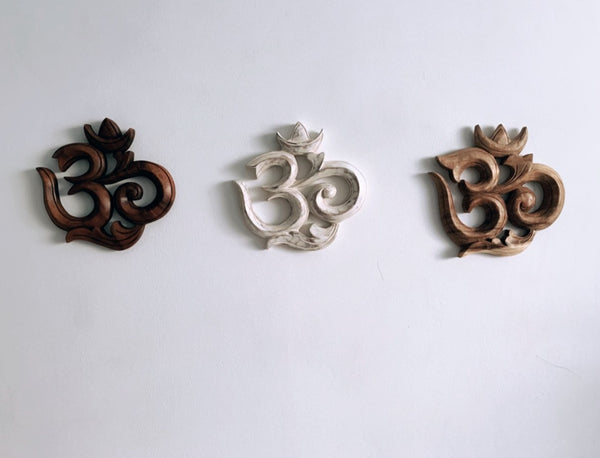 Hand Carved Wooden Om Symbol | Yoga Lover Gift