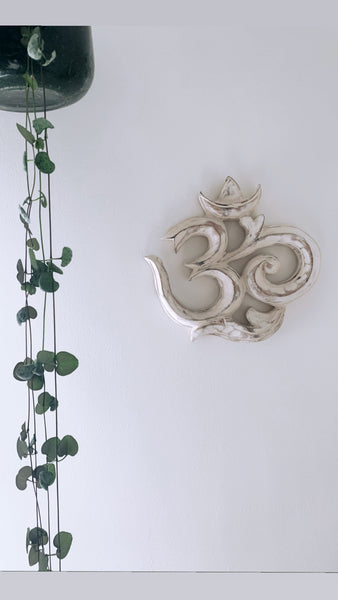 Hand Carved Wooden Om Symbol | Yoga Lover Gift