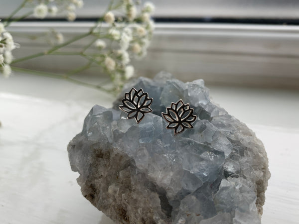 Lotus Earrings Sterling Silver