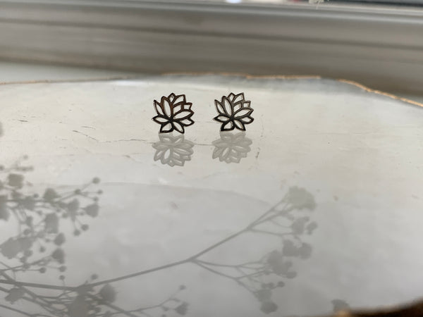 Lotus Earrings Sterling Silver