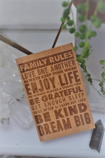 Family Rules Wooden Sign Wall Art