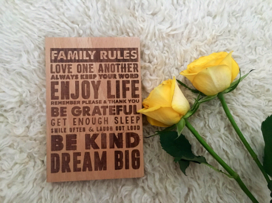 Family Rules Wooden Sign Wall Art