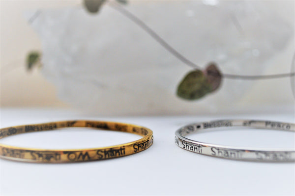 Om Shanti Bangle Silver