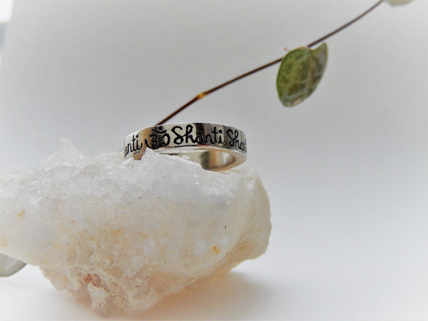 Om Shanti Ring Silver/Brass