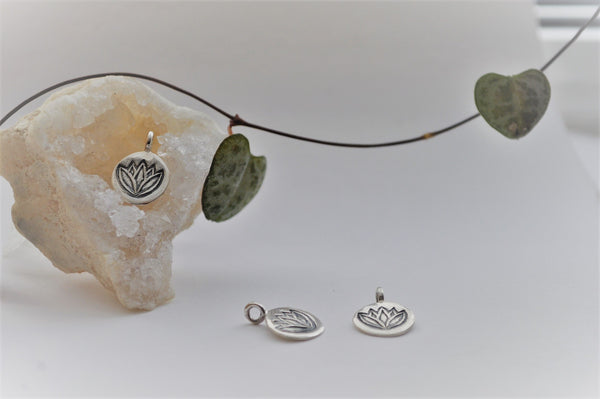 Lotus pendant - sterling silver
