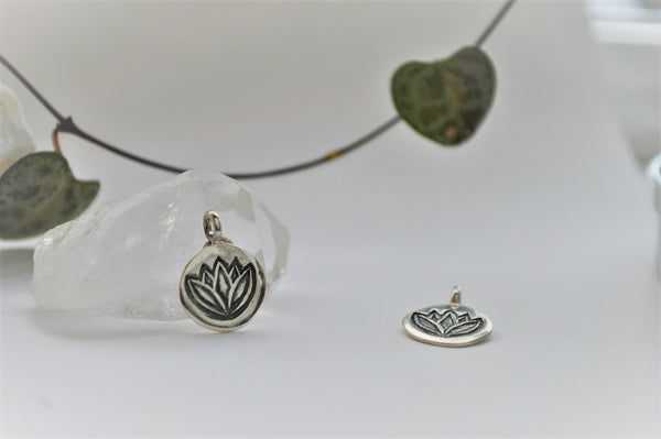 Lotus pendant - sterling silver