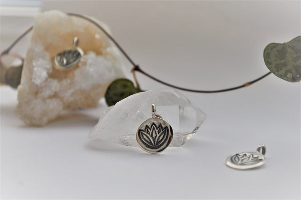 Lotus pendant - sterling silver