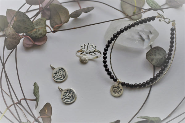 Lotus pendant - sterling silver
