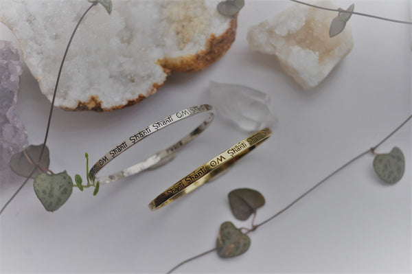 Om Shanti Bangle Silver