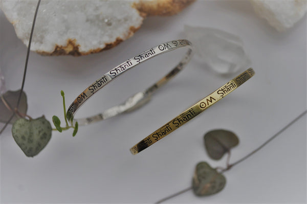 Om Shanti Bangle Silver