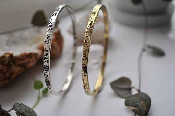 Om Shanti Bangle Silver