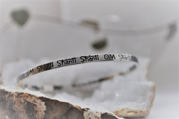 Om Shanti Bangle Silver