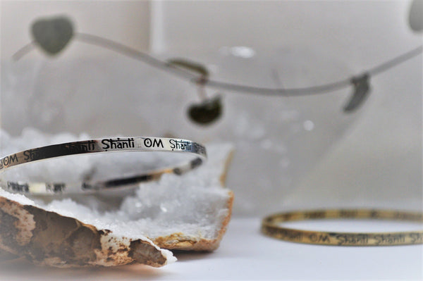Om Shanti Bangle Silver