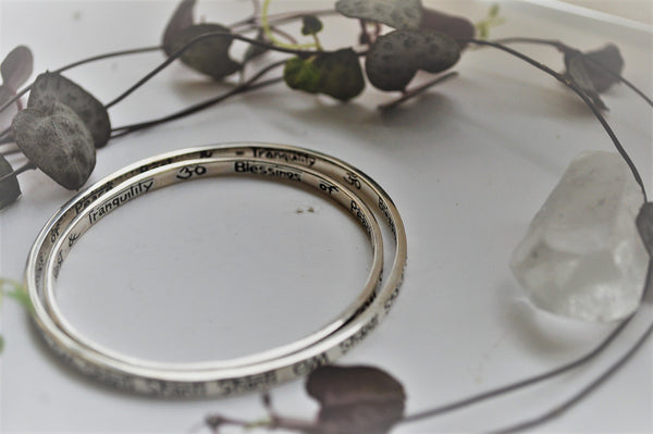 Om Shanti Bangle Silver