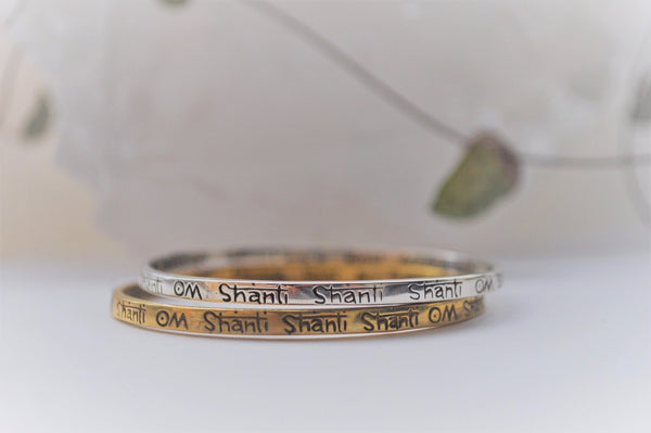 Om Shanti Bangle Silver