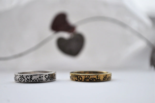 Om Shanti Ring Silver/Brass